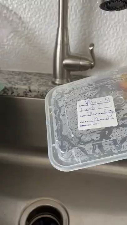 A MESS-labeled lunch container