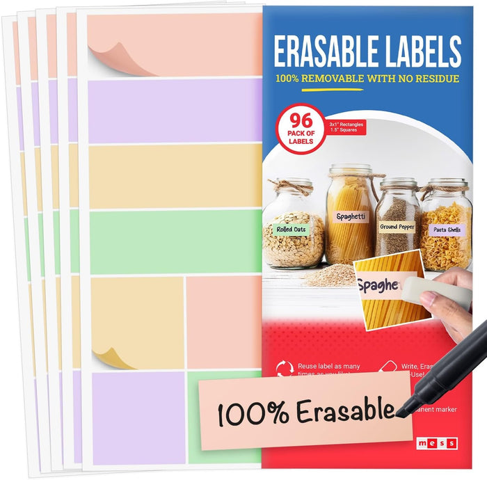Erasable Food Labels, Pastel (96-Pack)