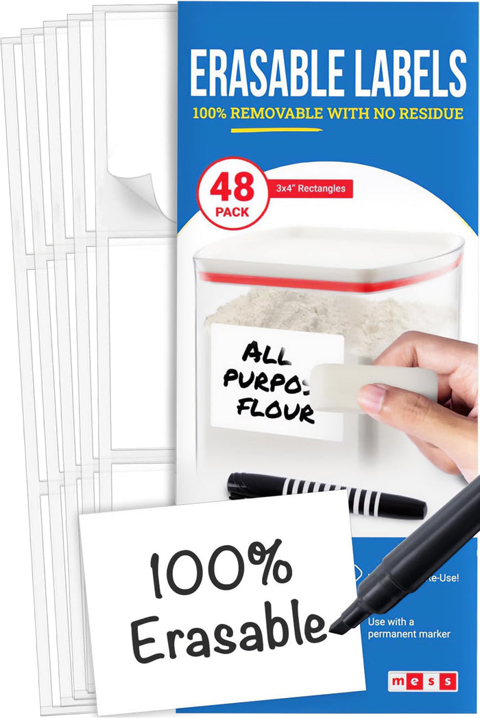 Erasable Bin Labels, White 3x4 (48-Pack), image 1 of 6